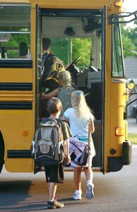Students Boarding School Bus